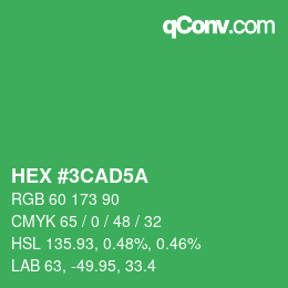 Color code: HEX #3CAD5A | qconv.com