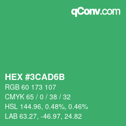 カラーコード: HEX #3CAD6B | qconv.com