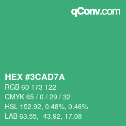 Color code: HEX #3CAD7A | qconv.com