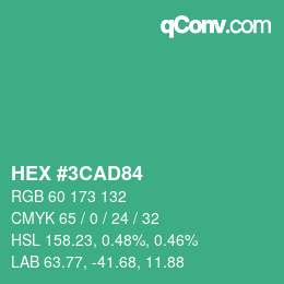 Color code: HEX #3CAD84 | qconv.com