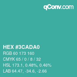 Color code: HEX #3CADA0 | qconv.com