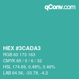 Color code: HEX #3CADA3 | qconv.com