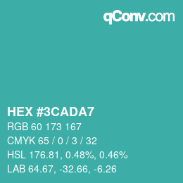 Color code: HEX #3CADA7 | qconv.com