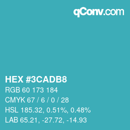 Color code: HEX #3CADB8 | qconv.com