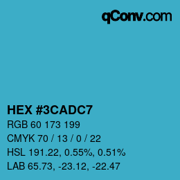 カラーコード: HEX #3CADC7 | qconv.com