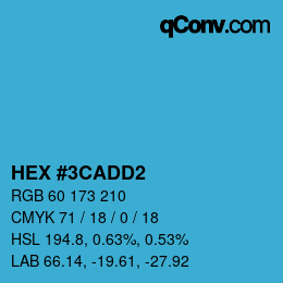 Color code: HEX #3CADD2 | qconv.com