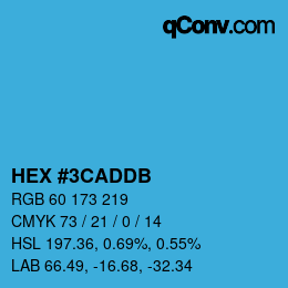 Color code: HEX #3CADDB | qconv.com