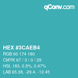 Color code: HEX #3CAEB4 | qconv.com