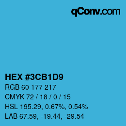 Color code: HEX #3CB1D9 | qconv.com