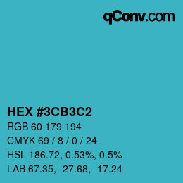 Color code: HEX #3CB3C2 | qconv.com