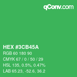 Farbcode: HEX #3CB45A | qconv.com