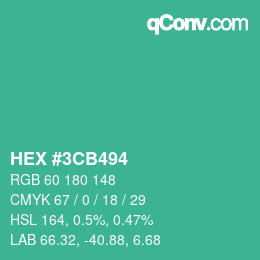 Color code: HEX #3CB494 | qconv.com