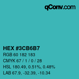 Color code: HEX #3CB6B7 | qconv.com