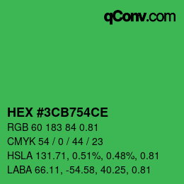 颜色代码: HEX #3CB754CE | qconv.com