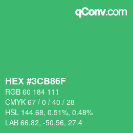 Color code: HEX #3CB86F | qconv.com