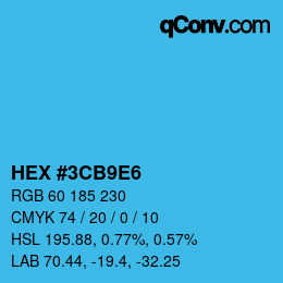 Color code: HEX #3CB9E6 | qconv.com