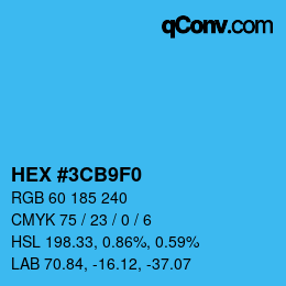 Color code: HEX #3CB9F0 | qconv.com