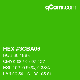 Color code: HEX #3CBA06 | qconv.com