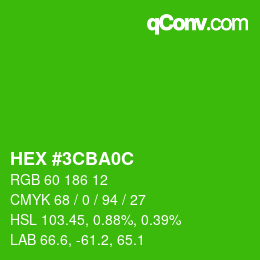 Color code: HEX #3CBA0C | qconv.com