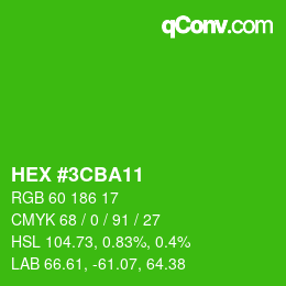 カラーコード: HEX #3CBA11 | qconv.com