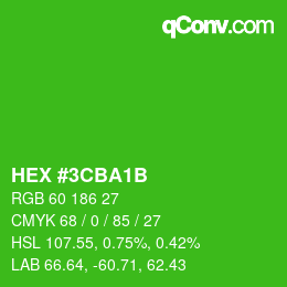 カラーコード: HEX #3CBA1B | qconv.com
