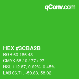 Color code: HEX #3CBA2B | qconv.com