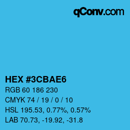 Color code: HEX #3CBAE6 | qconv.com