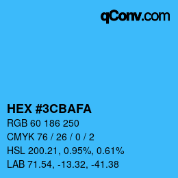 Color code: HEX #3CBAFA | qconv.com