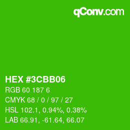Color code: HEX #3CBB06 | qconv.com