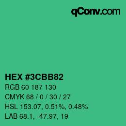 Color code: HEX #3CBB82 | qconv.com
