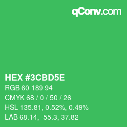 Código de color: HEX #3CBD5E | qconv.com