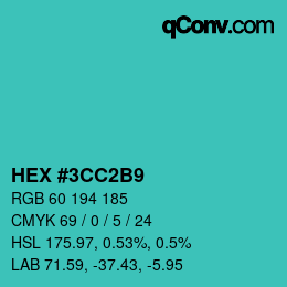 Color code: HEX #3CC2B9 | qconv.com