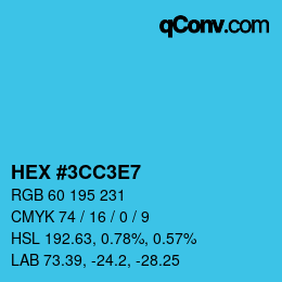 Color code: HEX #3CC3E7 | qconv.com