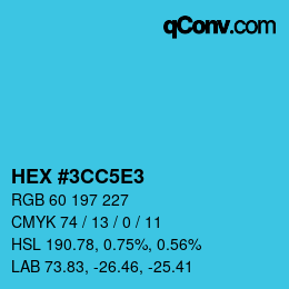 Código de color: HEX #3CC5E3 | qconv.com