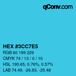 Color code: HEX #3CC7E5 | qconv.com