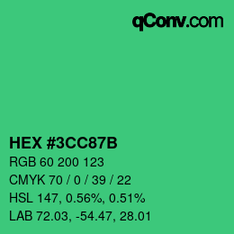 Color code: HEX #3CC87B | qconv.com