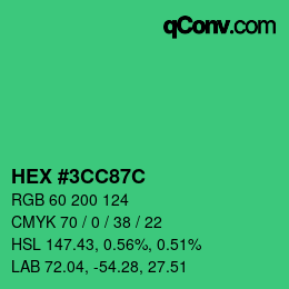 Color code: HEX #3CC87C | qconv.com