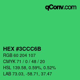 Color code: HEX #3CCC6B | qconv.com