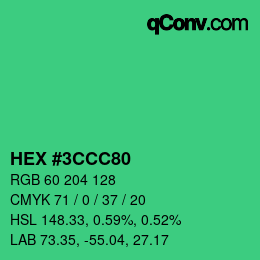 Color code: HEX #3CCC80 | qconv.com
