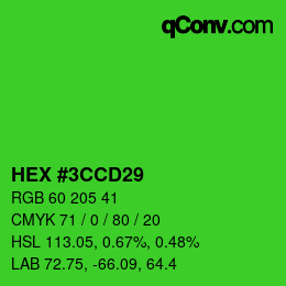カラーコード: HEX #3CCD29 | qconv.com