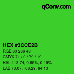 カラーコード: HEX #3CCE2B | qconv.com
