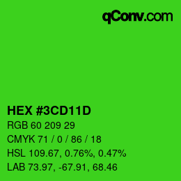Color code: HEX #3CD11D | qconv.com