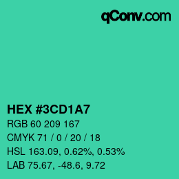 Color code: HEX #3CD1A7 | qconv.com