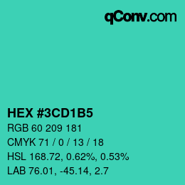 カラーコード: HEX #3CD1B5 | qconv.com