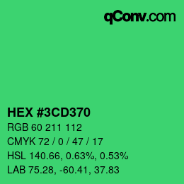 Farbcode: HEX #3CD370 | qconv.com