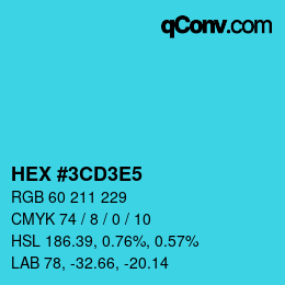 Color code: HEX #3CD3E5 | qconv.com