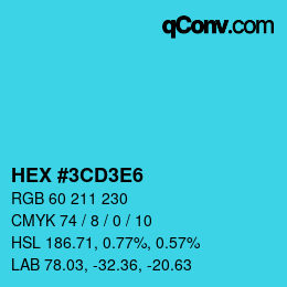Color code: HEX #3CD3E6 | qconv.com
