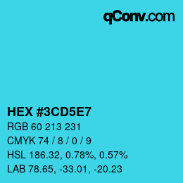 颜色代码: HEX #3CD5E7 | qconv.com