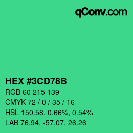 Color code: HEX #3CD78B | qconv.com