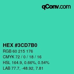 颜色代码: HEX #3CD7B0 | qconv.com